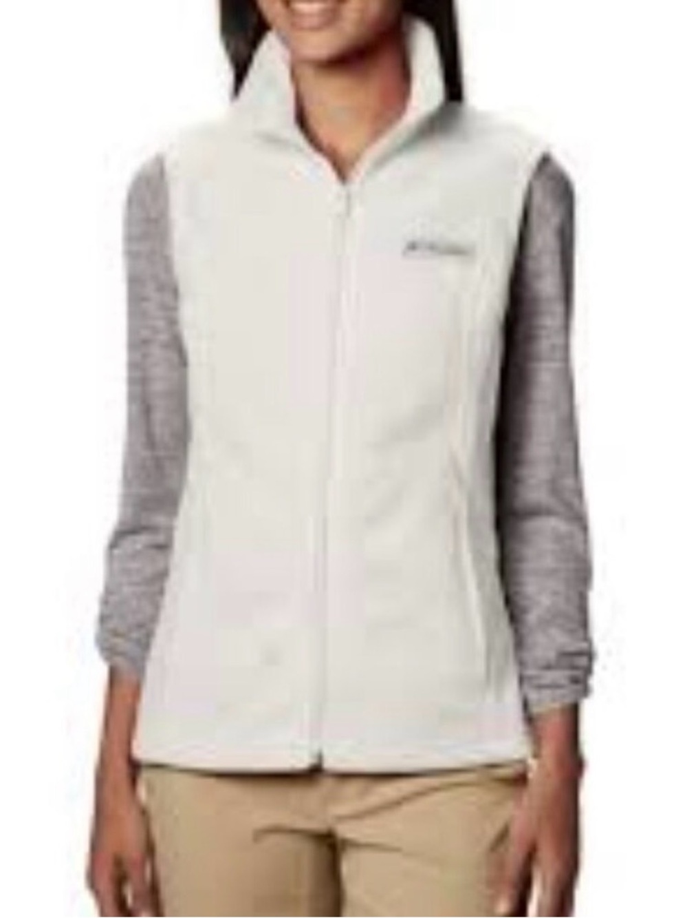 Columbia Cream Full-Zip Fleece Vest